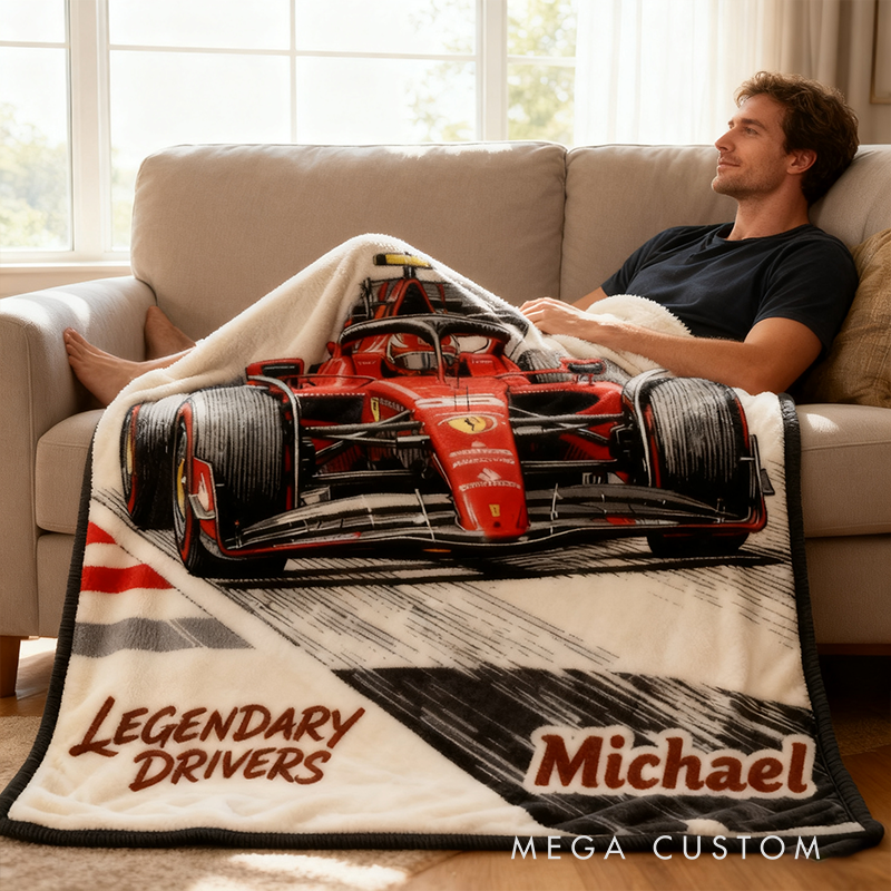 Personalized Legendary Drivers Racing Blanket Custom Name Racing Blanket Xmas Gift