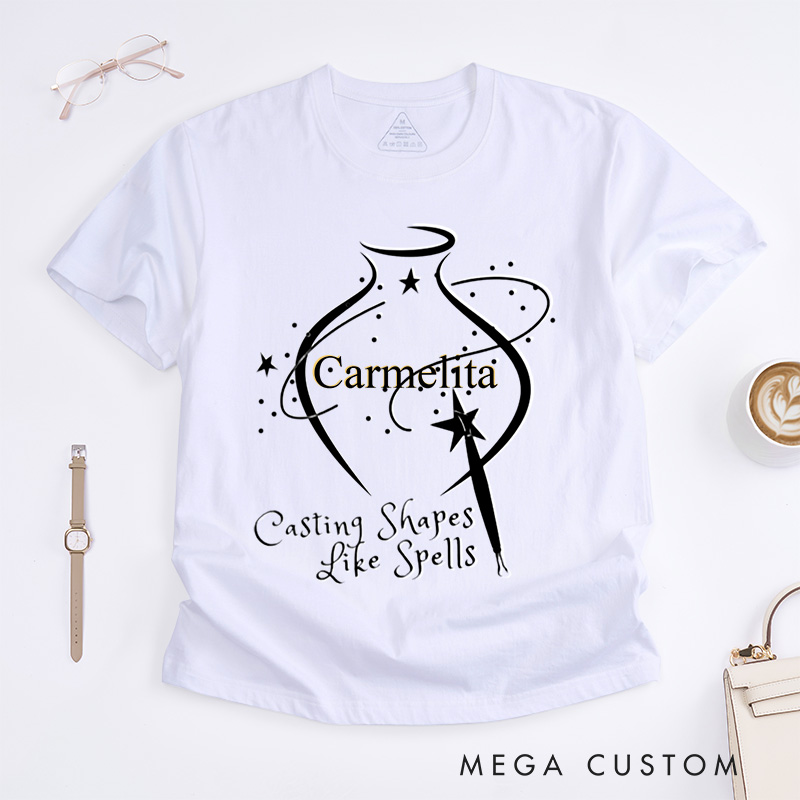 Personalized Casting Shapes Like Spells Classic T-Shirts Wizard Pottery Shirt Pottery Shirt Customized Name Shirt Gift for Pottery Lover