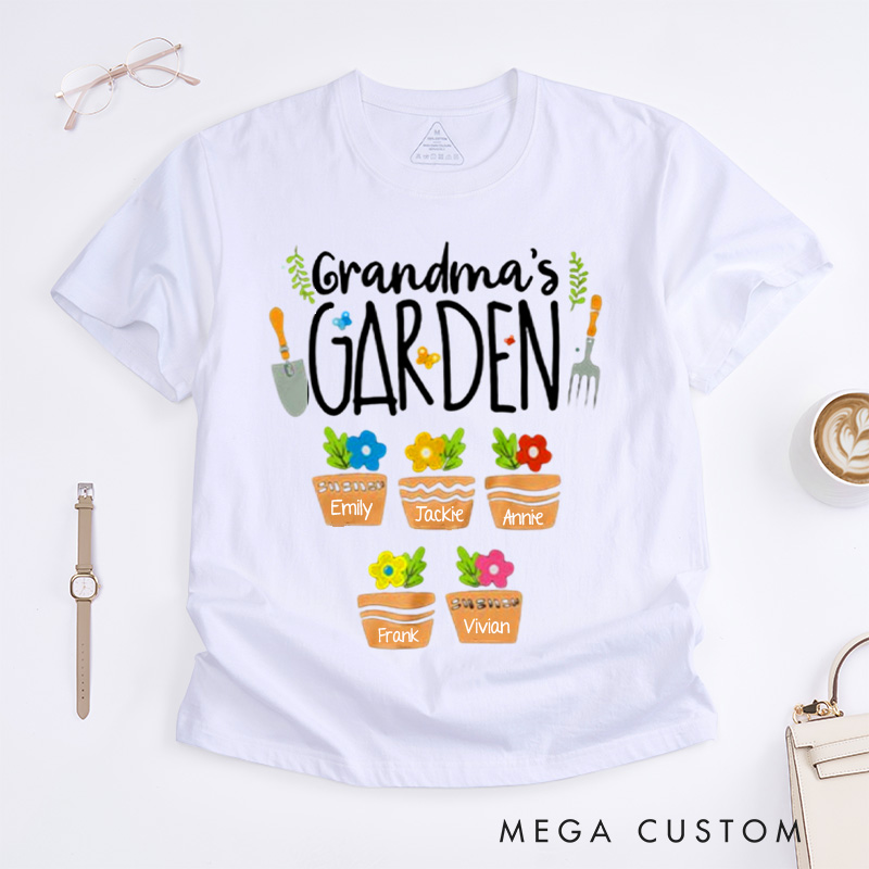 Personalized Grandma's Garden Classic T-shirts Grandma Gift Nana Shirt Oma Shirt Grandma Shirt Grandma Tee Gardening Gifts Mother's Day Gift