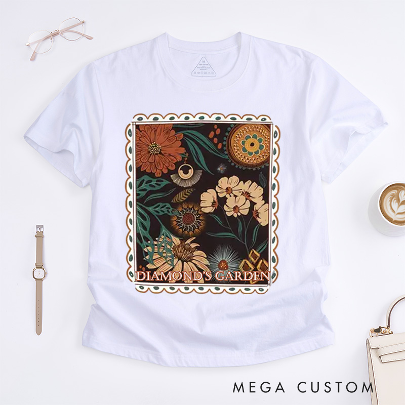 Personalized Boho Floral Cottagecore Classic T-Shirts Fall Flowers Nature Shirt Wildflower Garden Shirt Gift for Plant Lover Gift