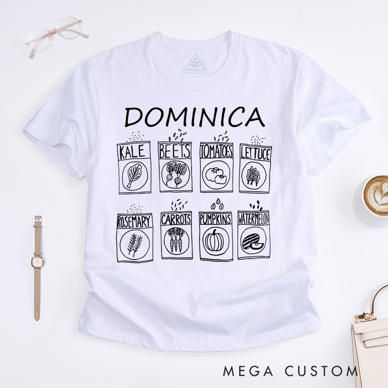 Personalized Garden Classic T-Shirts Kale Shirt Foodie Gift Gardening Gift Vegetable Shirt Plant Lover Shirt Gardening Gift