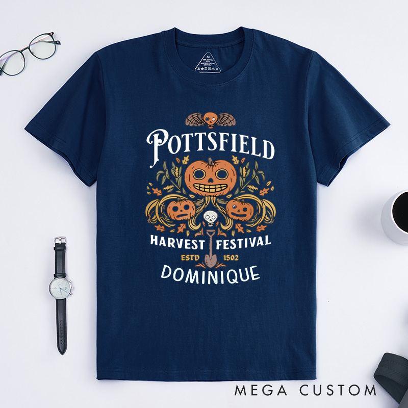 Personalized Pottsfield Harvest Festival Classic T-Shirts Autumn Harvest Shirt Vegetables Fall T-shirt Skeleton Festival Tee Gardening Lover Gift