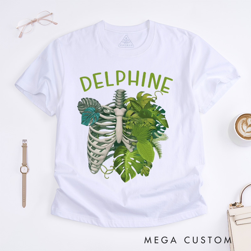 Personalized Skeleton Plant Classic T-Shirts Plant Lover Shirt Plant Lover Gift Monstera Tee Plant Graphic Shirt Garden Lover Gift