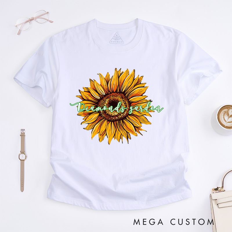 Personalized Sunflower Classic T-Shirts Flower Print Shirt Women Garden Shirt Floral Shirt Gardening Lovers Gift Plant Lover Gift