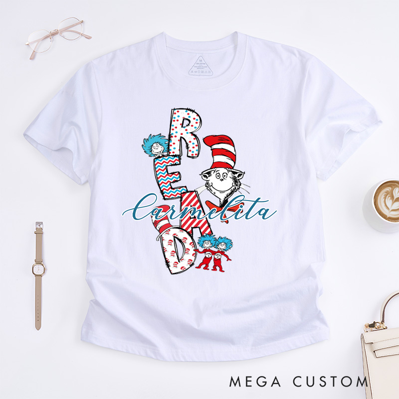 Personalized Trendy Read Classic T-Shirts Read Across America Shirt Funny Reading T Shirt Bookish Shirt Book Lover Gift for Reader