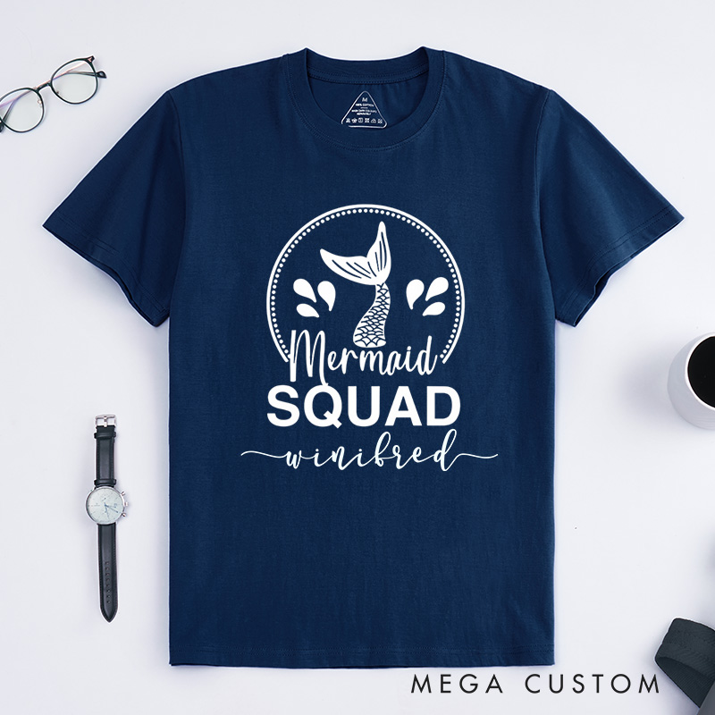 Personalized Mermaid Classic T-Shirts Funny Mermaid Tee Trendy Shirt Customized Name Shirt Gift For Ocean Enthusiasts
