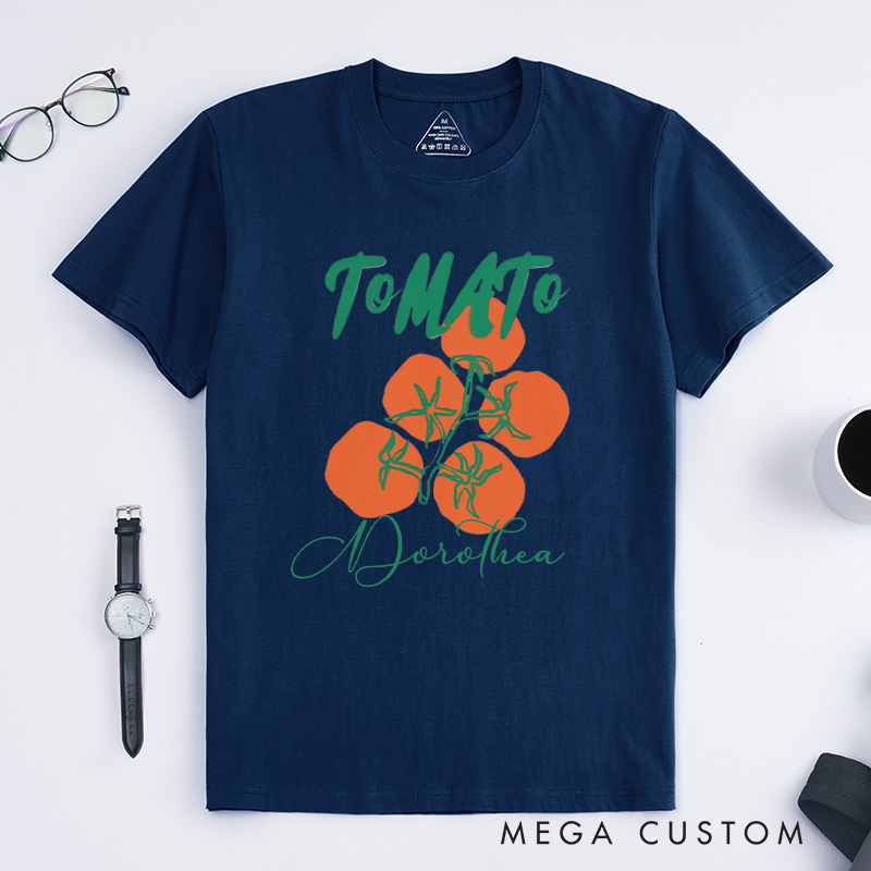 Personalized Tomato Classic T-Shirts Gardener Lover Shirt with Name Farmers Market Tee Gardening Shirt Garden Gift for Gardener Gift