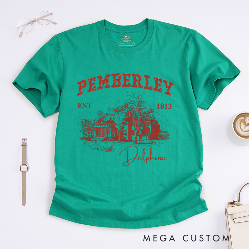 Personalized Pemberley Light Academia Classic T-Shirts Literature Literary Book Shirt Librarian Tee Book Lover Shirt Bookish Reading Bibliophile Gift