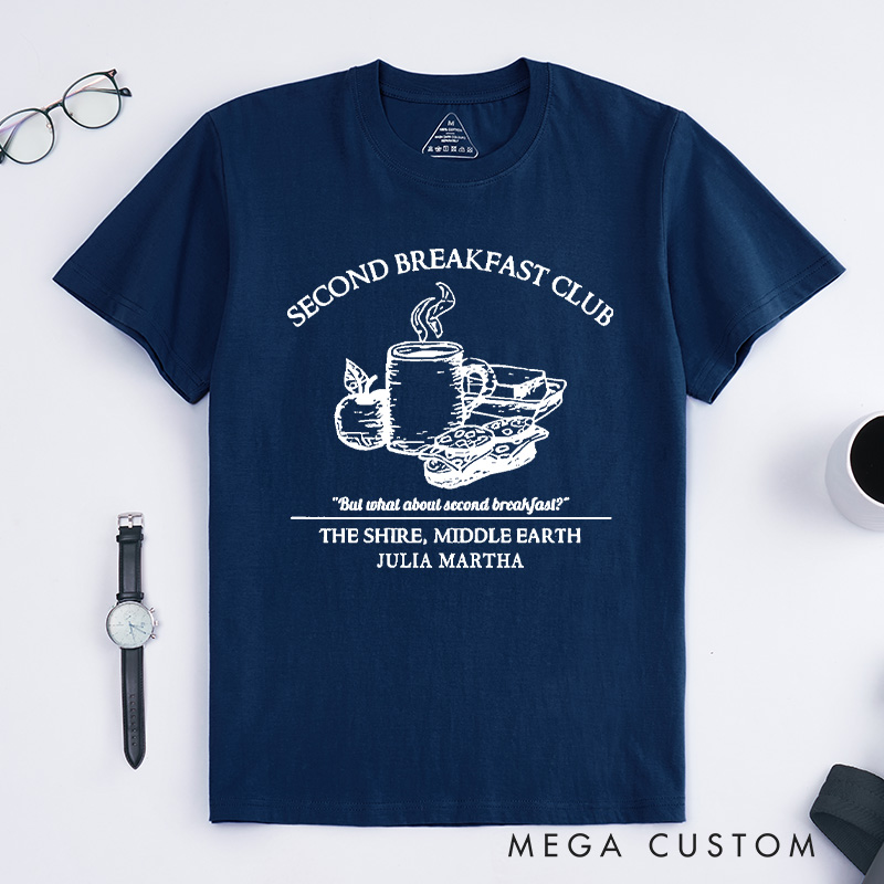 Personalized Second Breakfast Club Classic T-Shirts Literature Shirt Reading Shirt Bookish Tee Bookworm Customized Name Shirt Gift for Books Lover