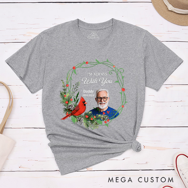 Personalized Memorial Photo Shirt Custom Remembrance T-Shirt in Loving Memory Tee Funeral Shirt with Picture