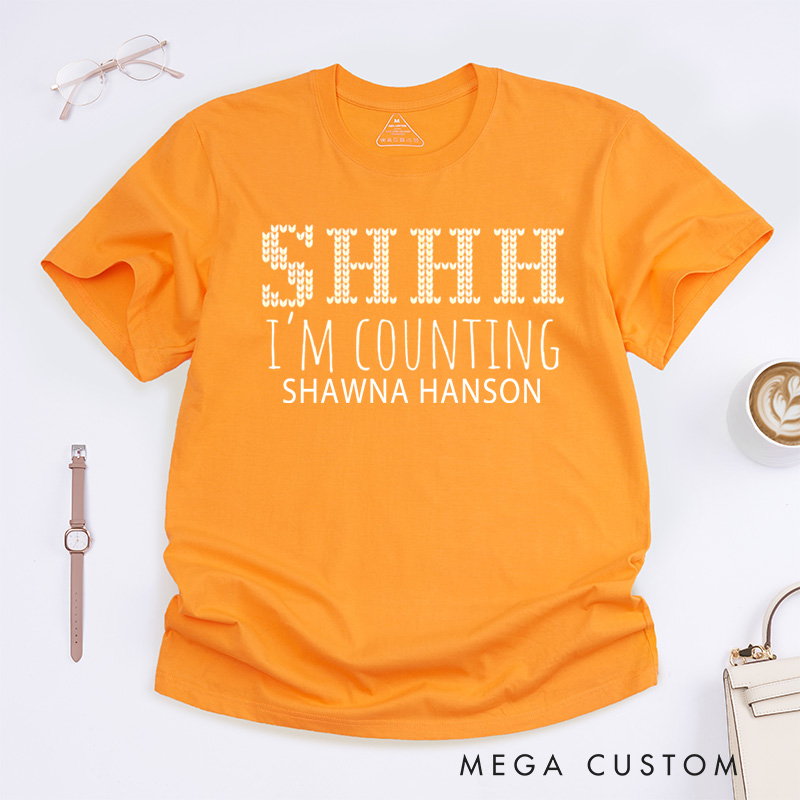 Personalized SHHH I'm Counting Knitting Lover Classic T-Shirts Mother'