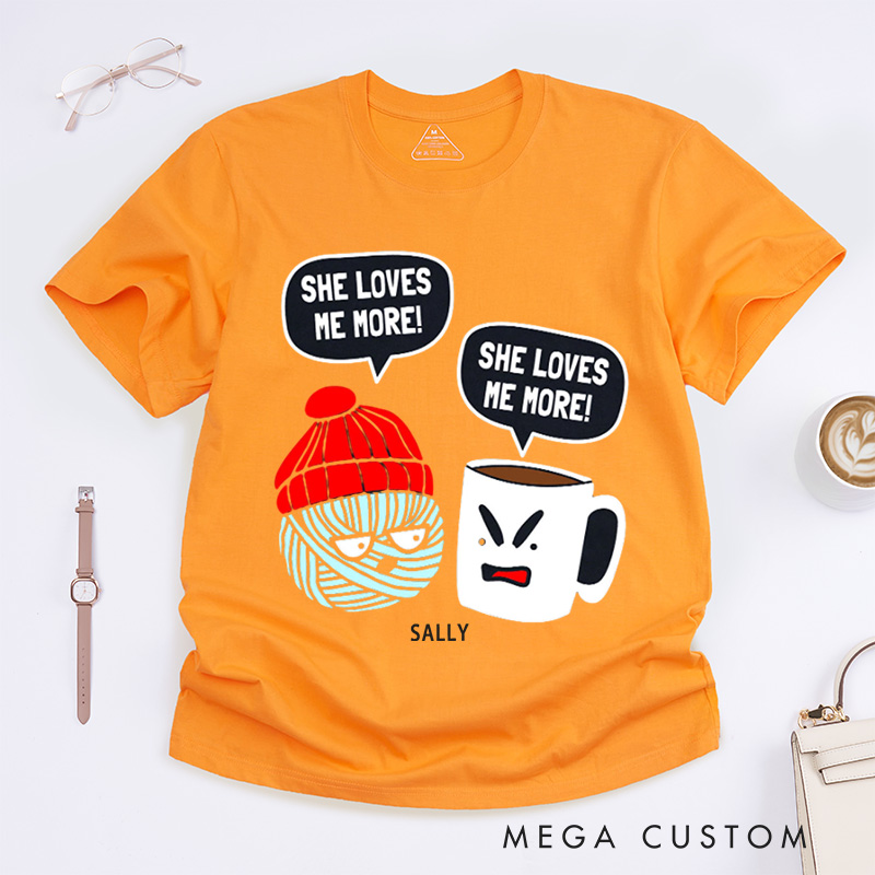 Personalized Crochet And Coffee Funny Coffee Classic T-Shirts Coffee Lover Shirt Coffee Pun Funny Yarn Funny Crochet Shirt Funny Knitting Shirt Yarn Shirt