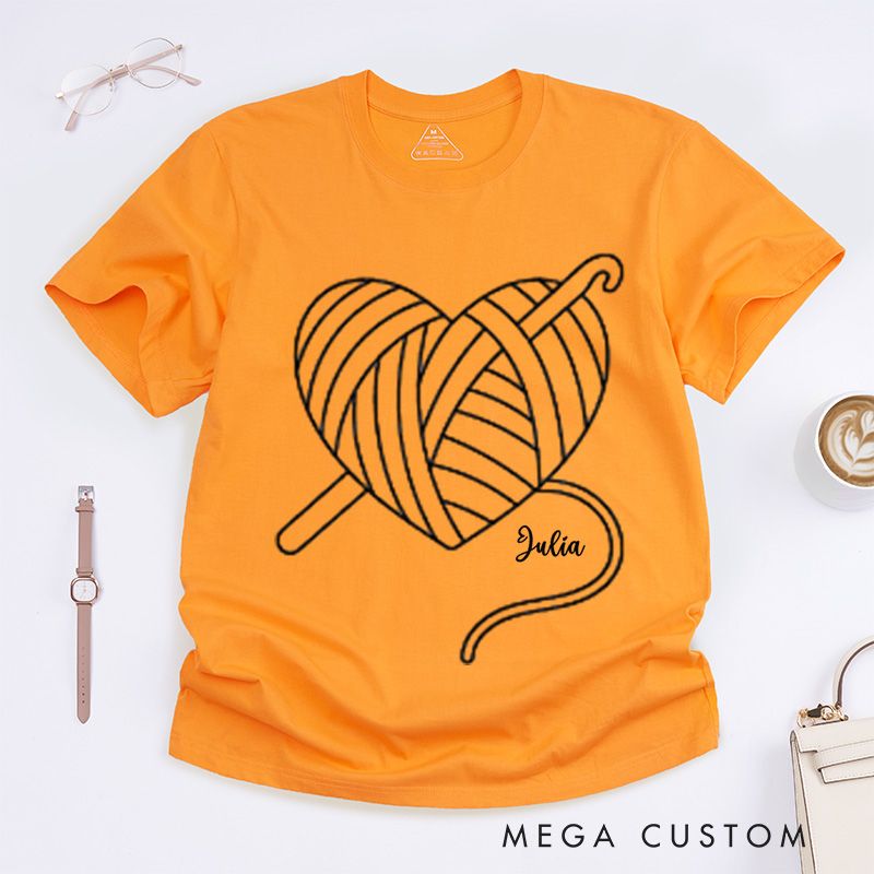 Personalized Minimalist Crochet Classic T-Shirts Funny Crochet T-Shirt Crochet Hobby Gift Knitting Lover Gift Mothers Day Shirt