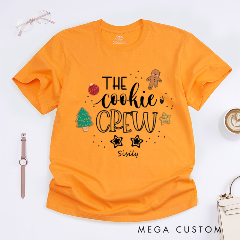 Personalized The Cookie Crew Classic T-Shirts Christmas Shirt Cookie Lover Cookie Shirts Christmas Baking Shirt Cookie Baking Crew Matching Family Shirts