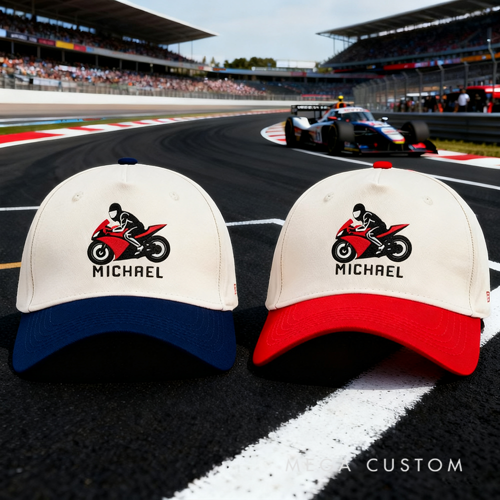 Personalized Motorcycle Racing Caps Embroidered Cap Custom Gift 