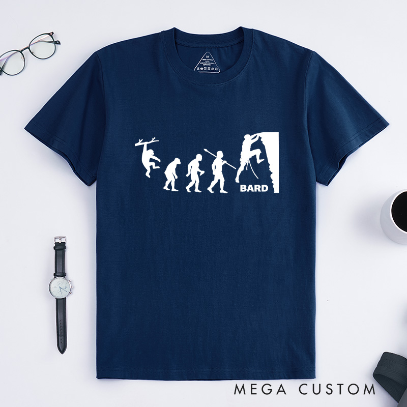Personalized Evolution of Rock Climbing T-Shirt Climber T-Shirt Adventure Outdoor Mountain Climber Gift