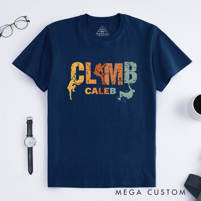 Personalized Climb Shirt Vintage Climbing Shirt Cool Sport Shirt Mountaineering Boulderer T-shirt Funny Gift For Climbers