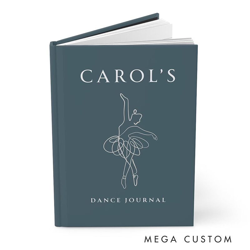 Personalized A5 Minimalist Ballet Hardcover Journal Custom Ballerina Notebook Choreography Studio Dancer Gift Recital or Team Gift for Ballerinas