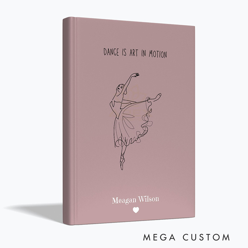 Personalized A5 Dance Is Art In Motion Hardcover Journal Custom Ballerina Notebook Choreography Studio Dancer Gift Recital or Team Gift for Ballerinas