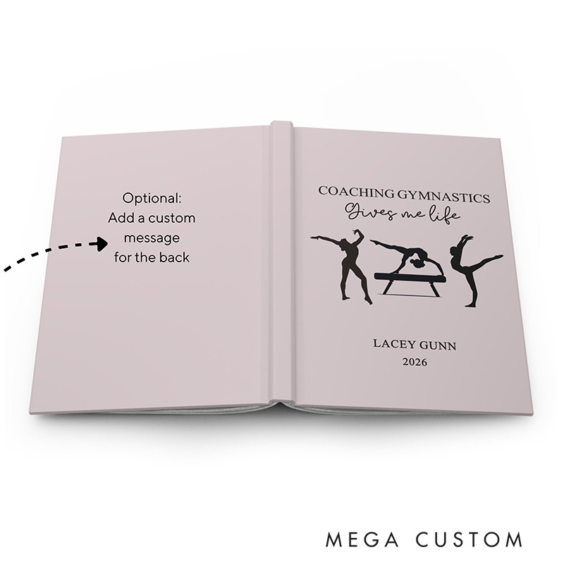 Personalized A5 Gymnastics Coach Journal with Name Gift Gymnast Lined Journal Gift For Gymnastics Coach Teacher Gymnastics Lover