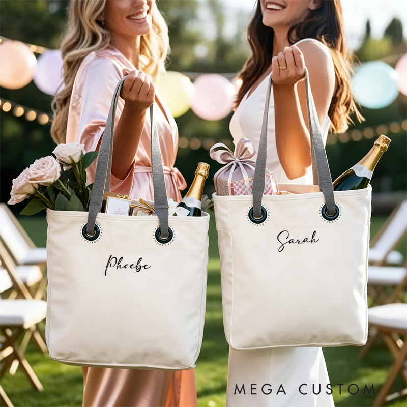 Personalized Canvas Tote Bag with Name Custom Name Bag Canvas Tote Bag Gift for Her Gift for Mother Wife