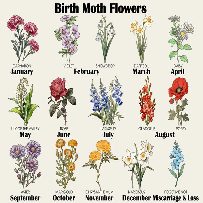 Personalized Birth Flowers Grandma's Garden Stained Glass Suncatcher with Name for Gardening Lovers