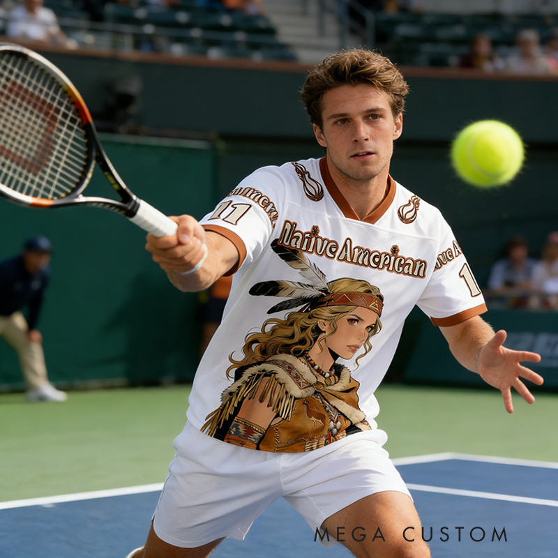 Personalized Sport-Themed Native American-Inspired Jersey with Custom Number for Sport Fans