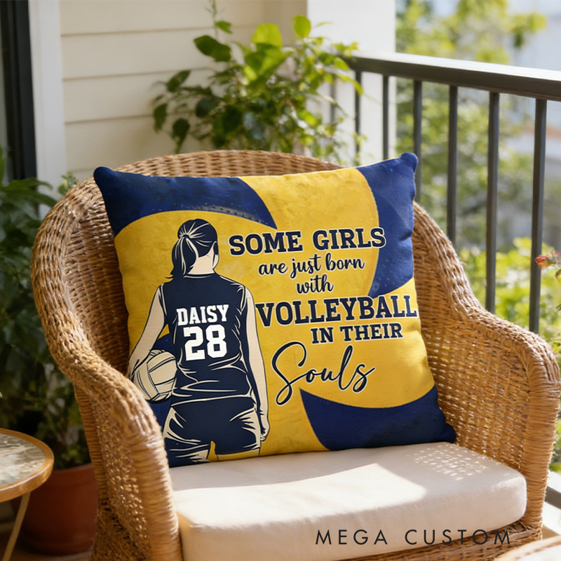 Personalized Volleyball Pillow with Custom Name and Number for Players and Fans  