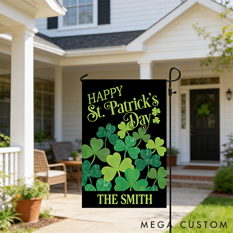 Personalized St Patrick's Day Garden Flag & House Flag Gift for Gardening Lovers St Patricks Day Irish Outdoor Decoration