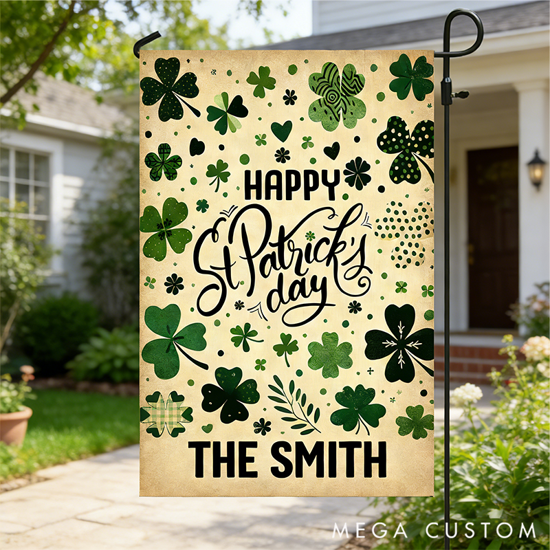 Personalized Full of Lucky Charms St Patrick's Day Garden Flag & House Flag Gift for Gardening Lovers