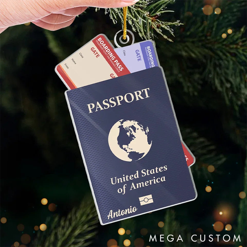 Personalized Take Only Memories Travel Leave Only Footprints Custom Ornament Acrylic Custom Shaped Gift for Travel Lovers