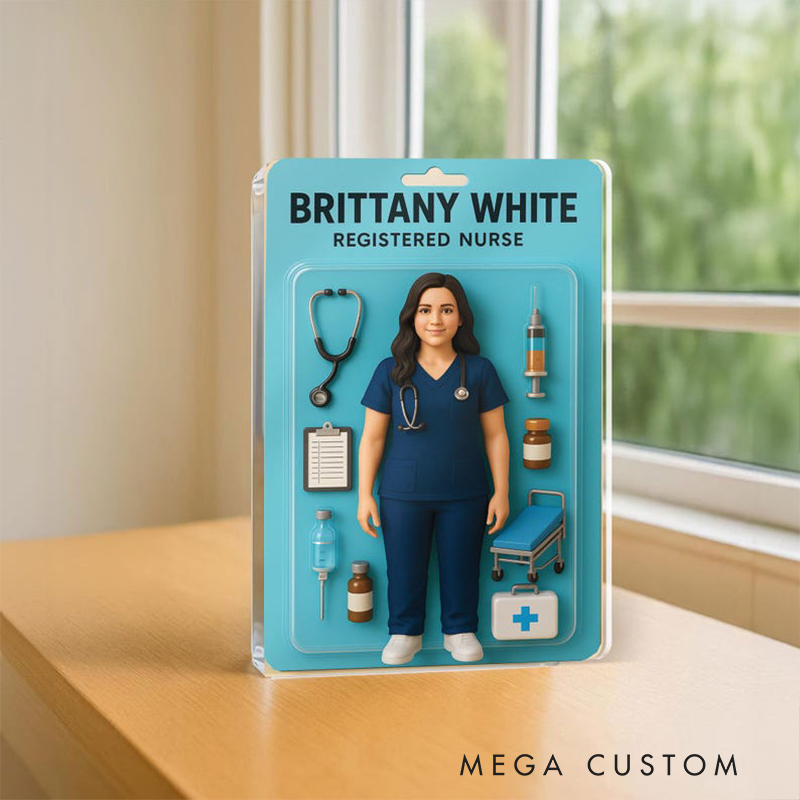 Personalized Nurse Gifts Custom Name and Title Acrylic Plaque Nurse Figure Block Graduation or Appreciation Gift for RN or Medical Staff