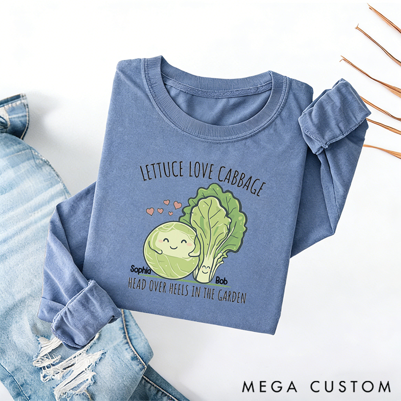 Personalized Lettuce Love Cabbage Gardening Classic Sweatshirts Cute Valentine Gardening Lover Gift