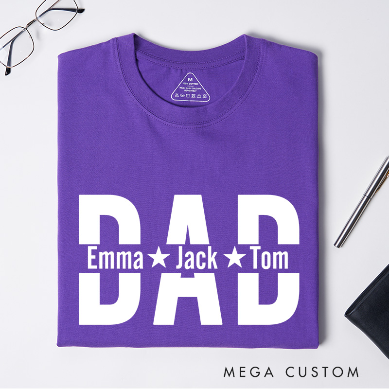 Personalized Dad Shirt With Kids Names Custom Dad T-Shirt Personalized Dad Shirt Father's Day Shirt New Dad Shirt Daddy Shirt Birthday Gift Dad Tee