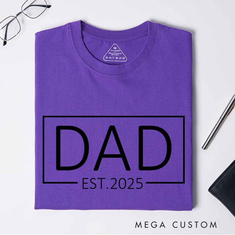 Personalized Dad T-Shirt Custom Father's Day Gift for New Dads Pregnancy Announcement Comfortable Cotton Shirt for Men Birthday Gift Idea