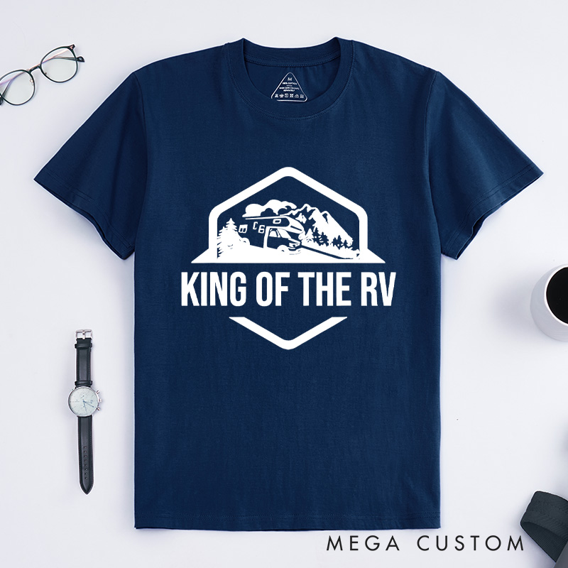Personalized King of the Rv T-Shirt Funny Camping Shirt Rv Road Trip Gift Outdoor Camping Adventure