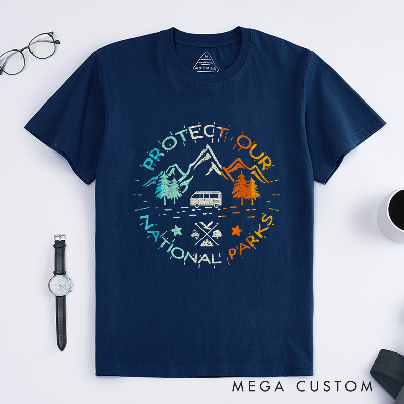 Personalized Protect Our National Parks T-Shirt Camping Hiking T-Shirt Gift for Outdoor Camping Adventure