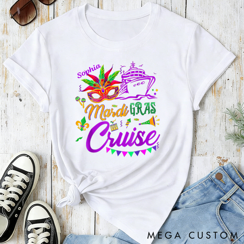 Personalized Mardi Gras Cruise 2026 Classic T-shirts Mardi Gras Trip Apparel Cruise Lover Gift