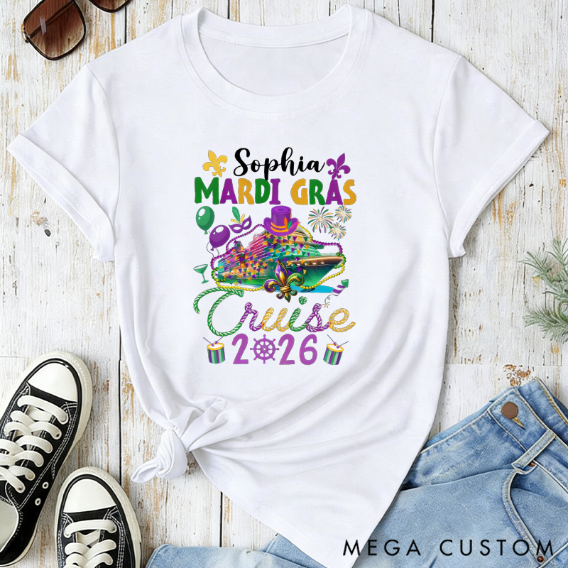 Personalized Mardi Gras Cruise 2026 Classic T-Shirt for St Patricks Day Saint Patricks Cruise Mardi Gras Trip Apparel Cruise Lover Gift