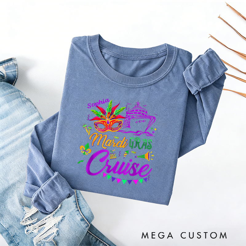 Personalized Mardi Gras Cruise 2026 Classic Sweatshirt Mardi Gras Trip Apparel Cruise Lover Gift