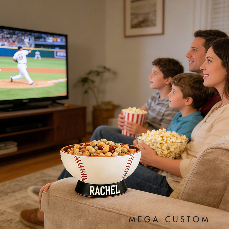 Personalized 3D Printed Baseball Snack Bowl Baseball Party Snack Bowl for Game Day Fans