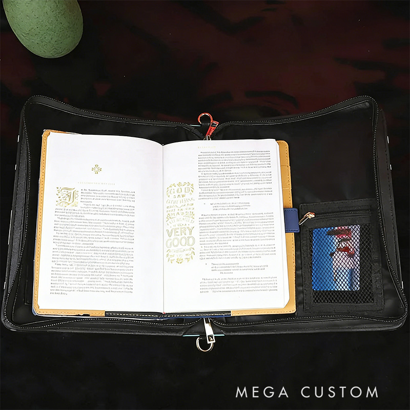 Personalized Floral PU Leather Bible Cover Case with Custom Name and Carry Handle Elegant Toile Design Religious Birthday Gift for Christian Women