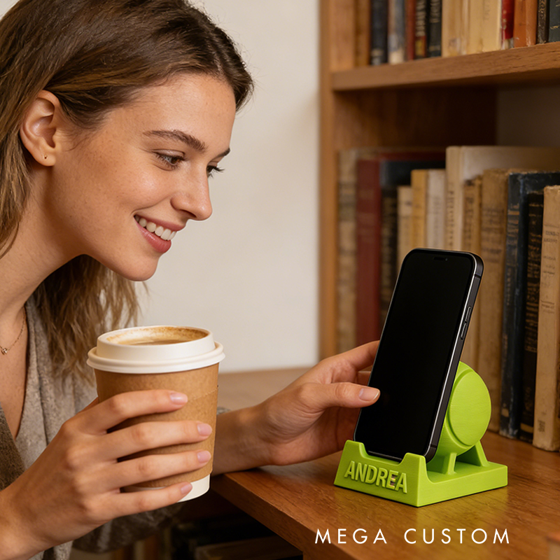 Personalized Tennis Ball 3D-Printed Phone Stand with Custom Name for Tennis Enthusiasts 