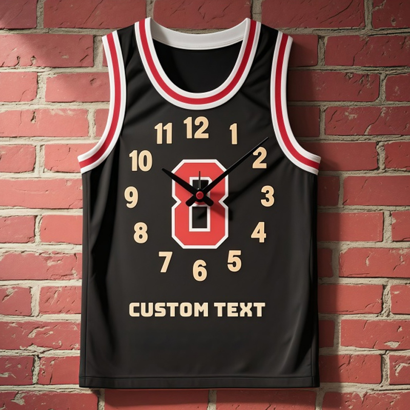 Personalized Basketball Jersey Clock with Custom Number for Basketball Fans 