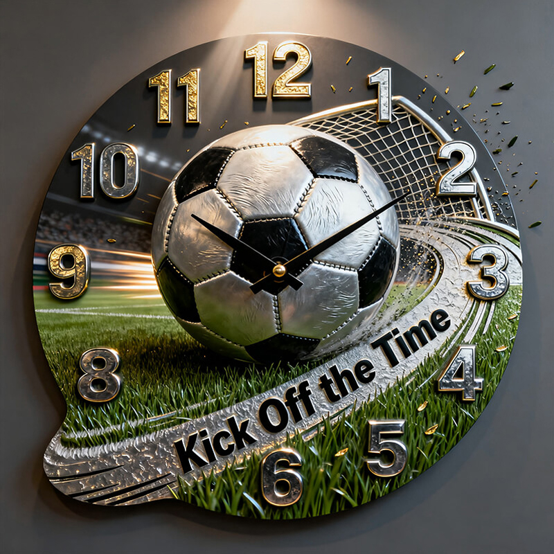 Personalized Soccer Wall Clock with Custom Text for Soccer Enthusiasts 