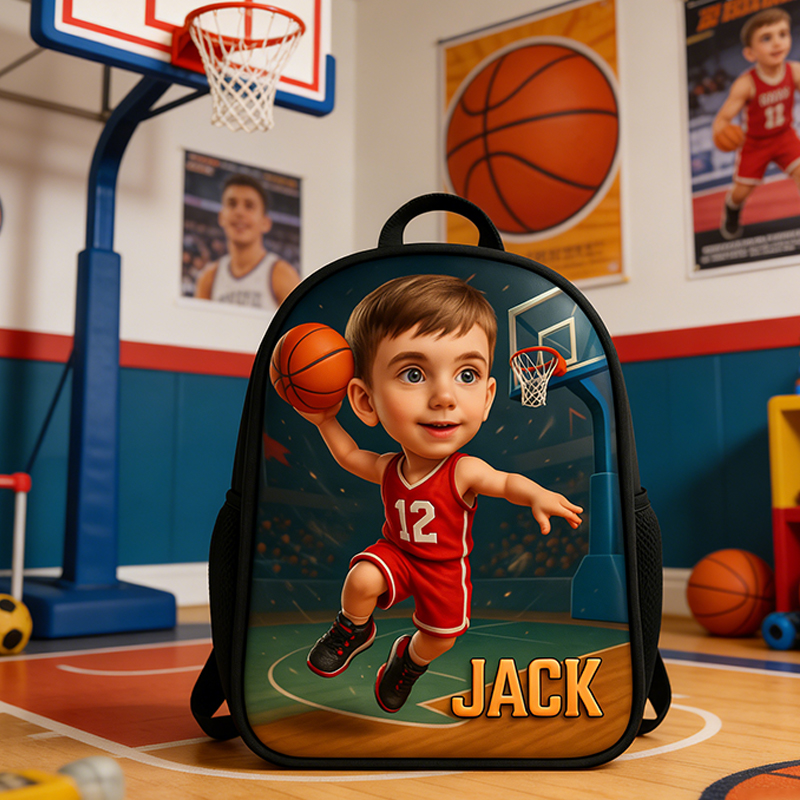 Personalized Basketball Backpack with Custom Name for Kids Who Love the Game 