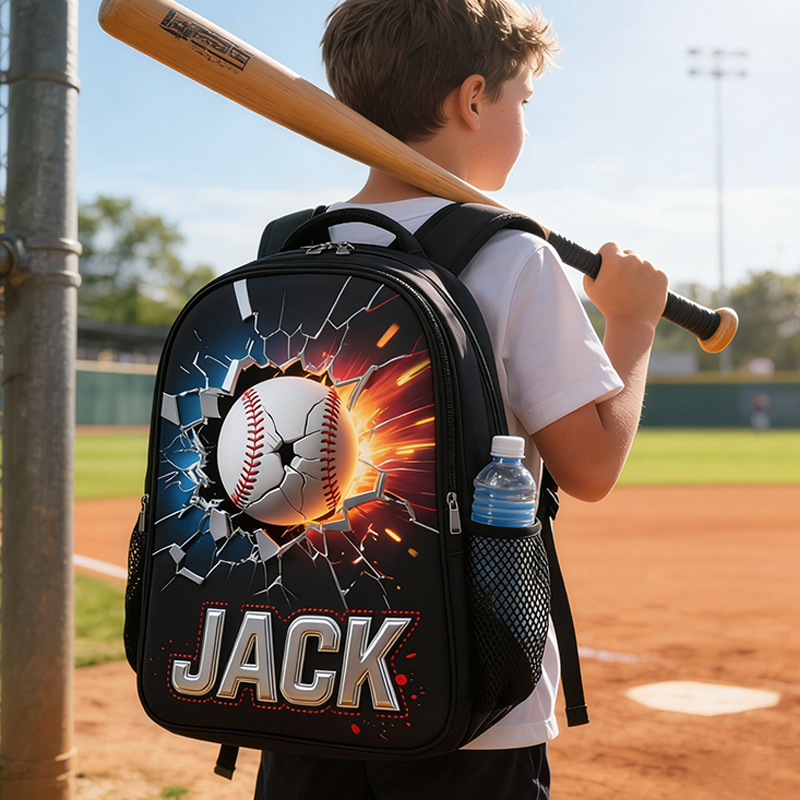 Personalized Baseball Explosion Backpack with Custom Name for Sports Fans  