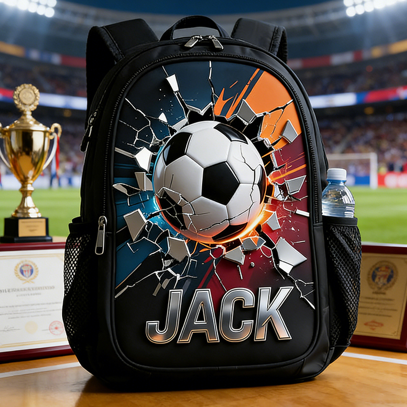 Personalized Soccer Explosion Backpack with Custom Name for Soccer Enthusiasts 