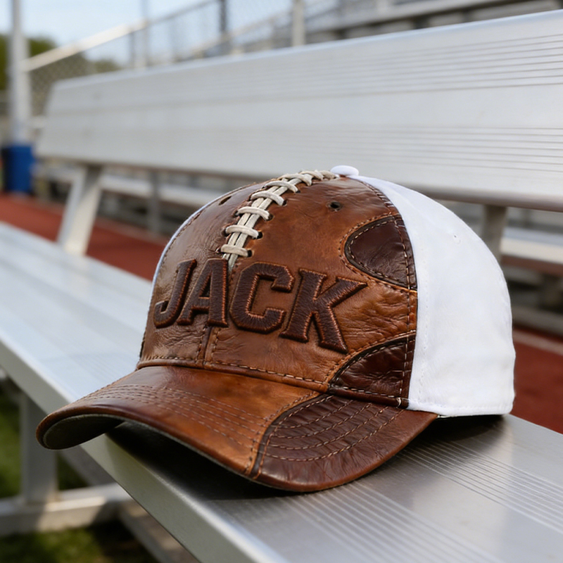 Personalized Stitch-Style Football Cap with Custom Name for Football Fans  