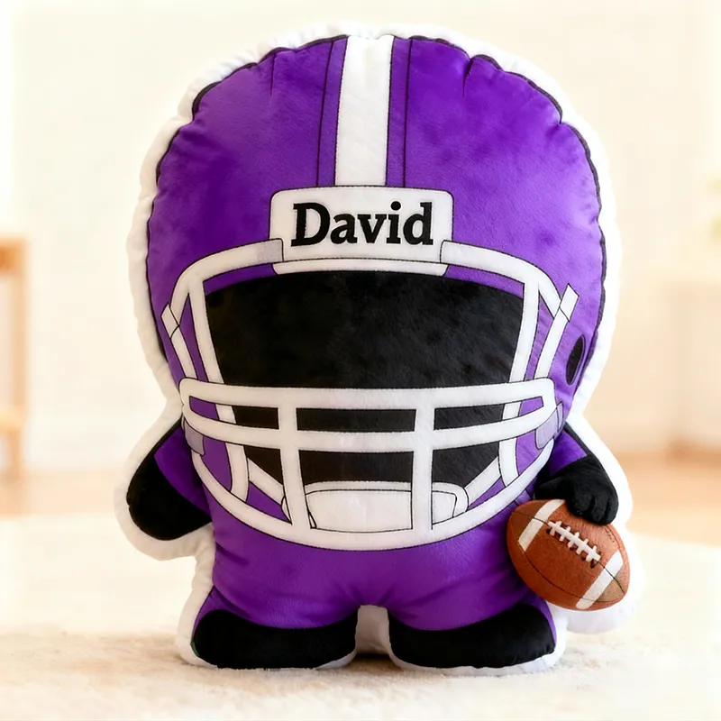 Personalized Football Player Pillow with Custom Name Perfect for Christmas